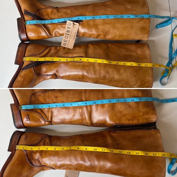 BED STU Tess Tan Distressed Leather Tall Riding Boots BEDSTU Size 8 - Picture 13 of 16